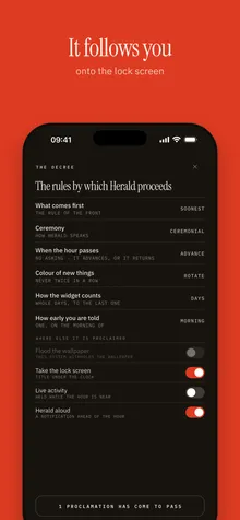 Settings for the lock screen, the Live Activity and notifications.